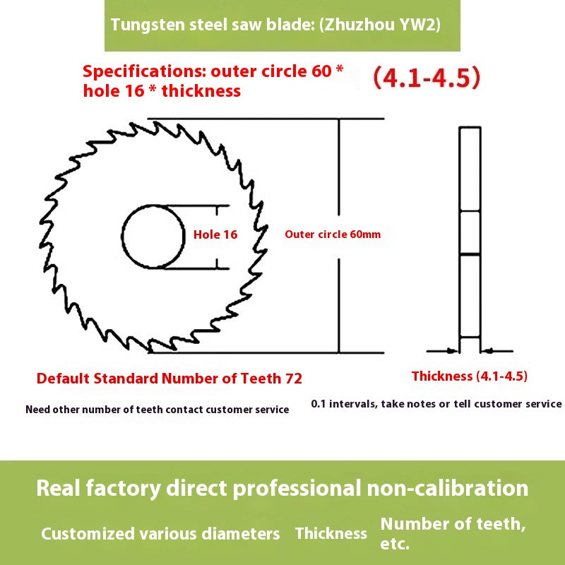 1142-Tungsten steel saw blade milling cutter ebony circular saw blade integral tungsten carbide saw blade outer diameter 20/30/40/60/80/100 Shandong Denso Pricision Tools Co.,Ltd.